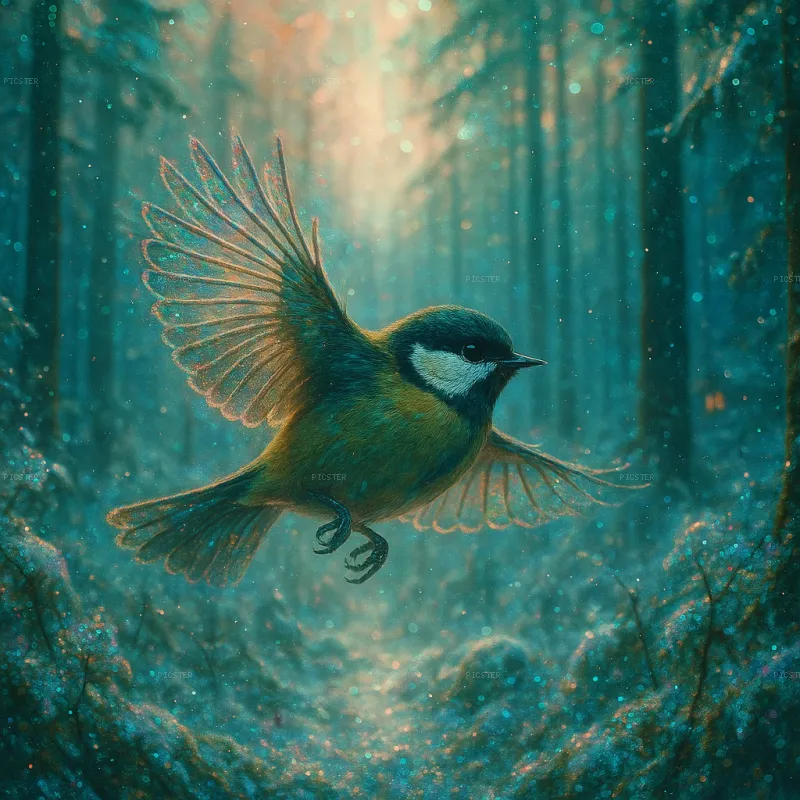 Titmouse Threading the Luminous Corridor