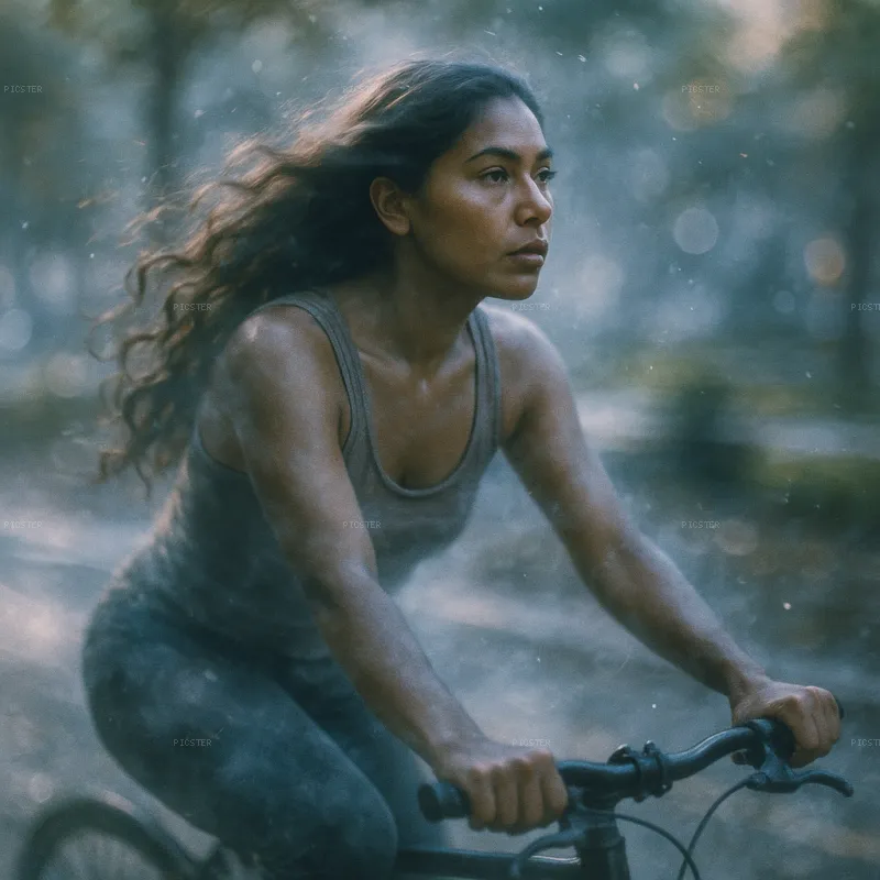 Riding Through Misted Trees