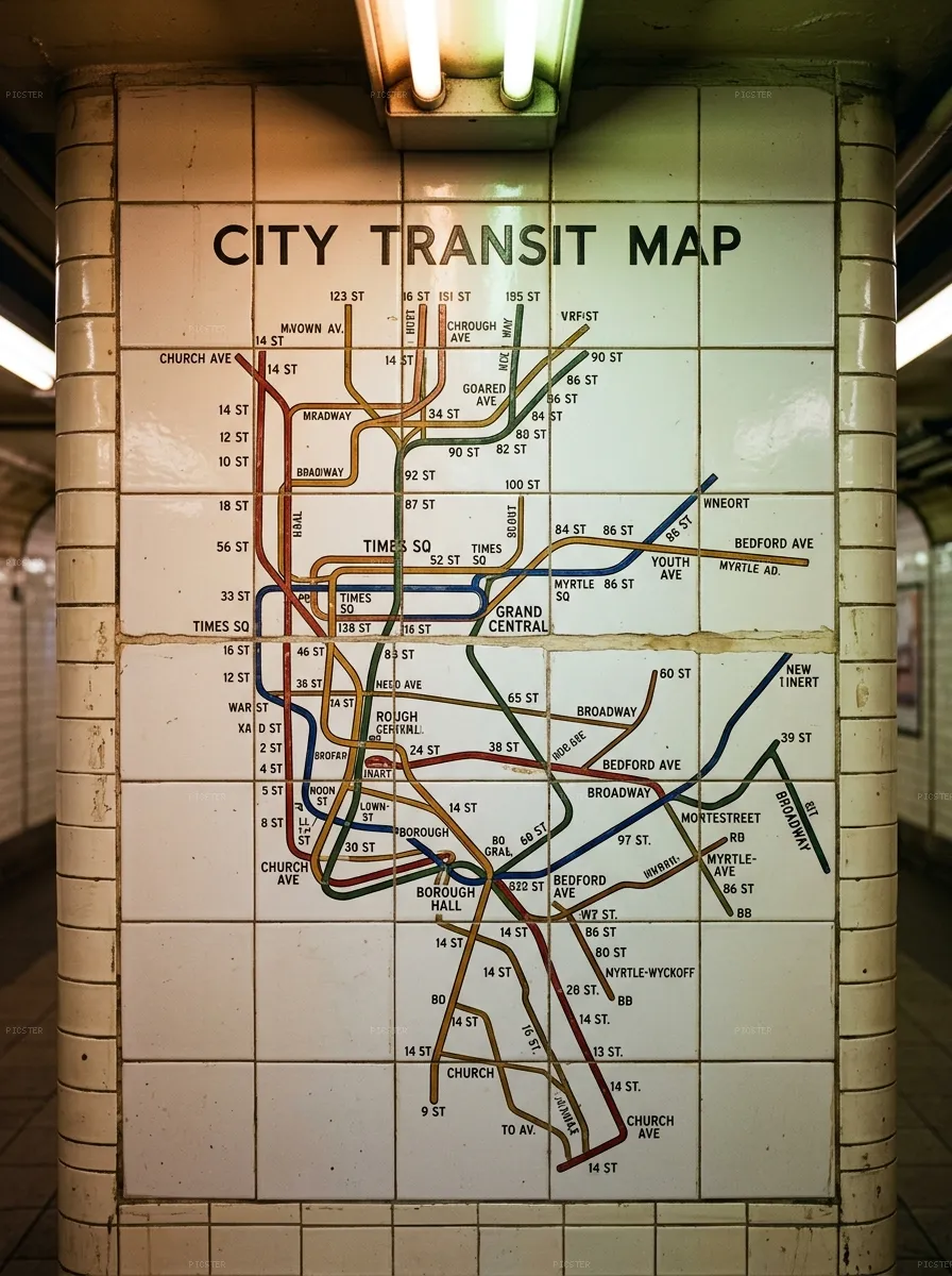 Ceramic Map, Concourse Transfer Wall