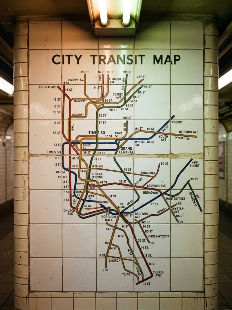 Ceramic Map, Concourse Transfer Wall