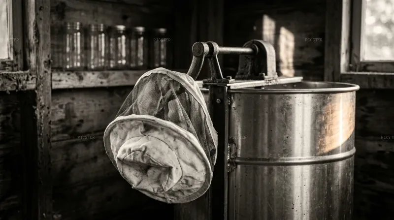 Veil Hung on the Extractor Handle