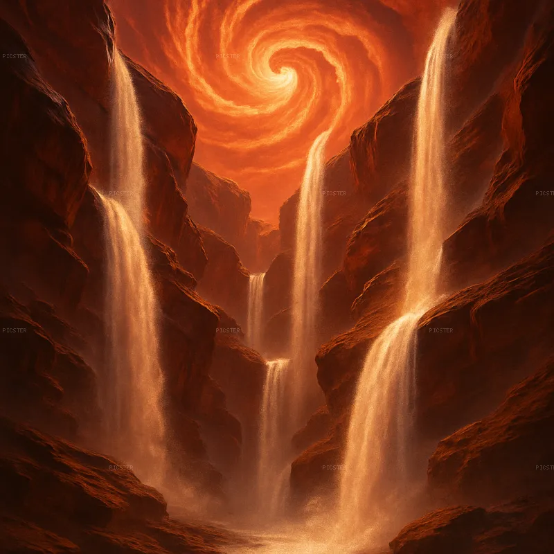 Ember Falls Beneath the Spiral Eye