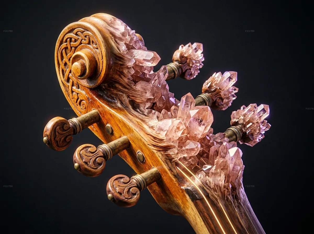 Nyckelharpa Crown Weeping Into Morganite