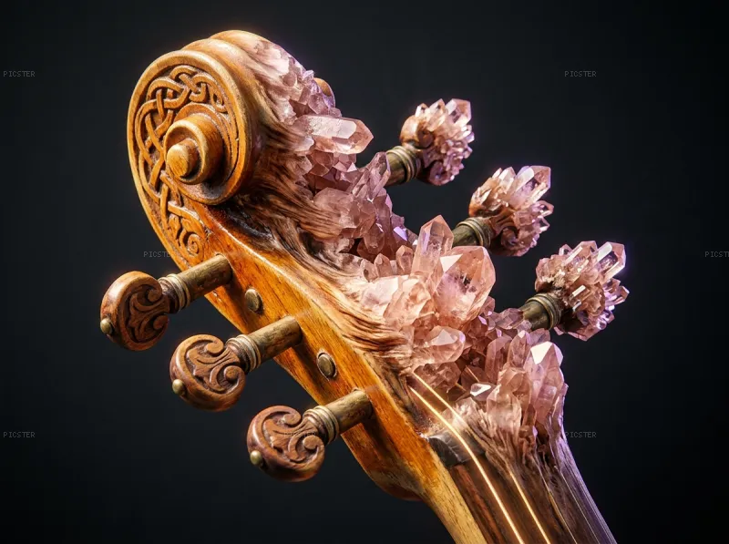 Nyckelharpa Crown Weeping Into Morganite