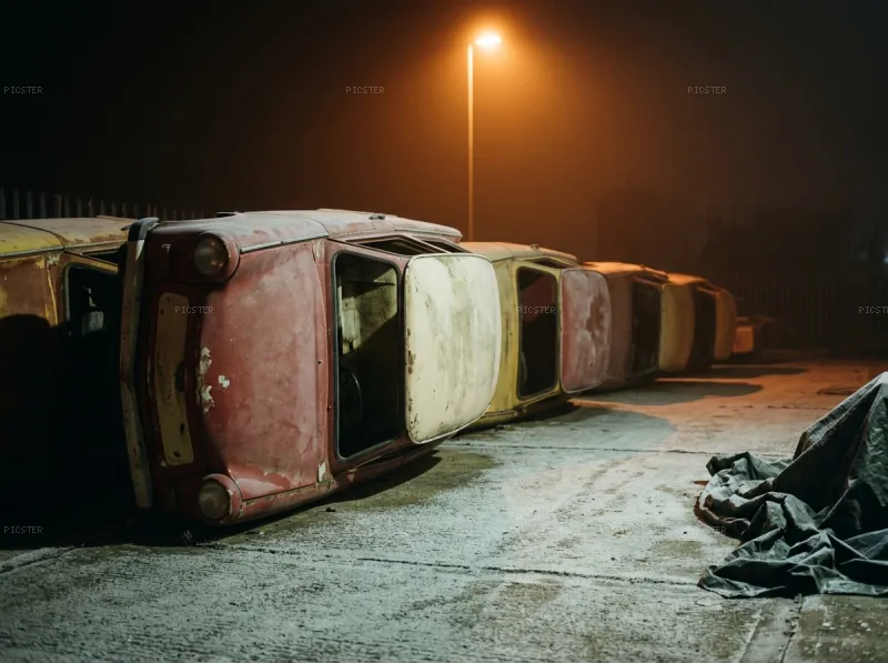 Trabant Gondolas, Tarpaulin and Frost