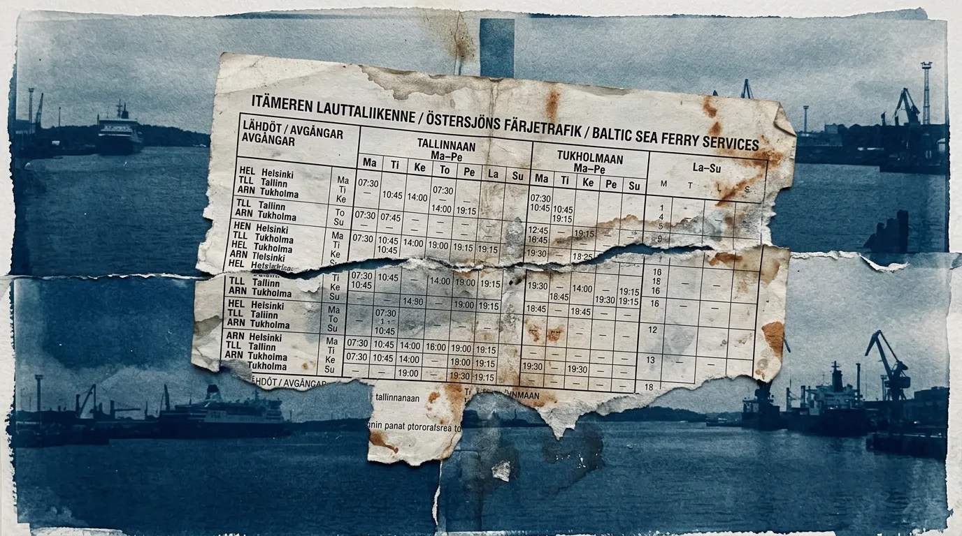Ferry Schedule Torn at the Fold