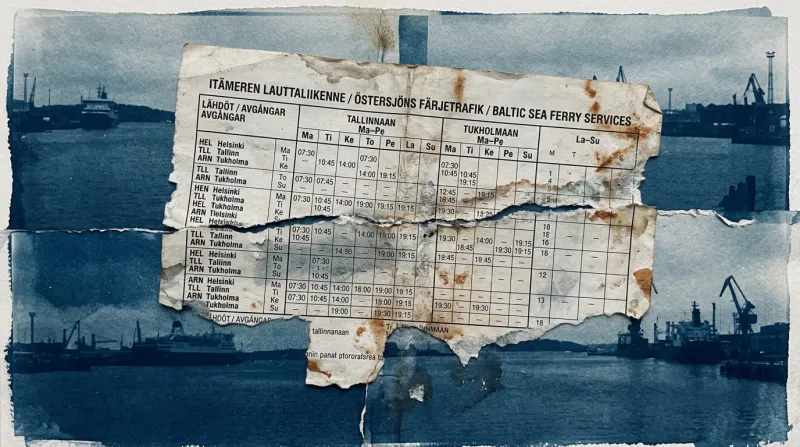 Ferry Schedule Torn at the Fold