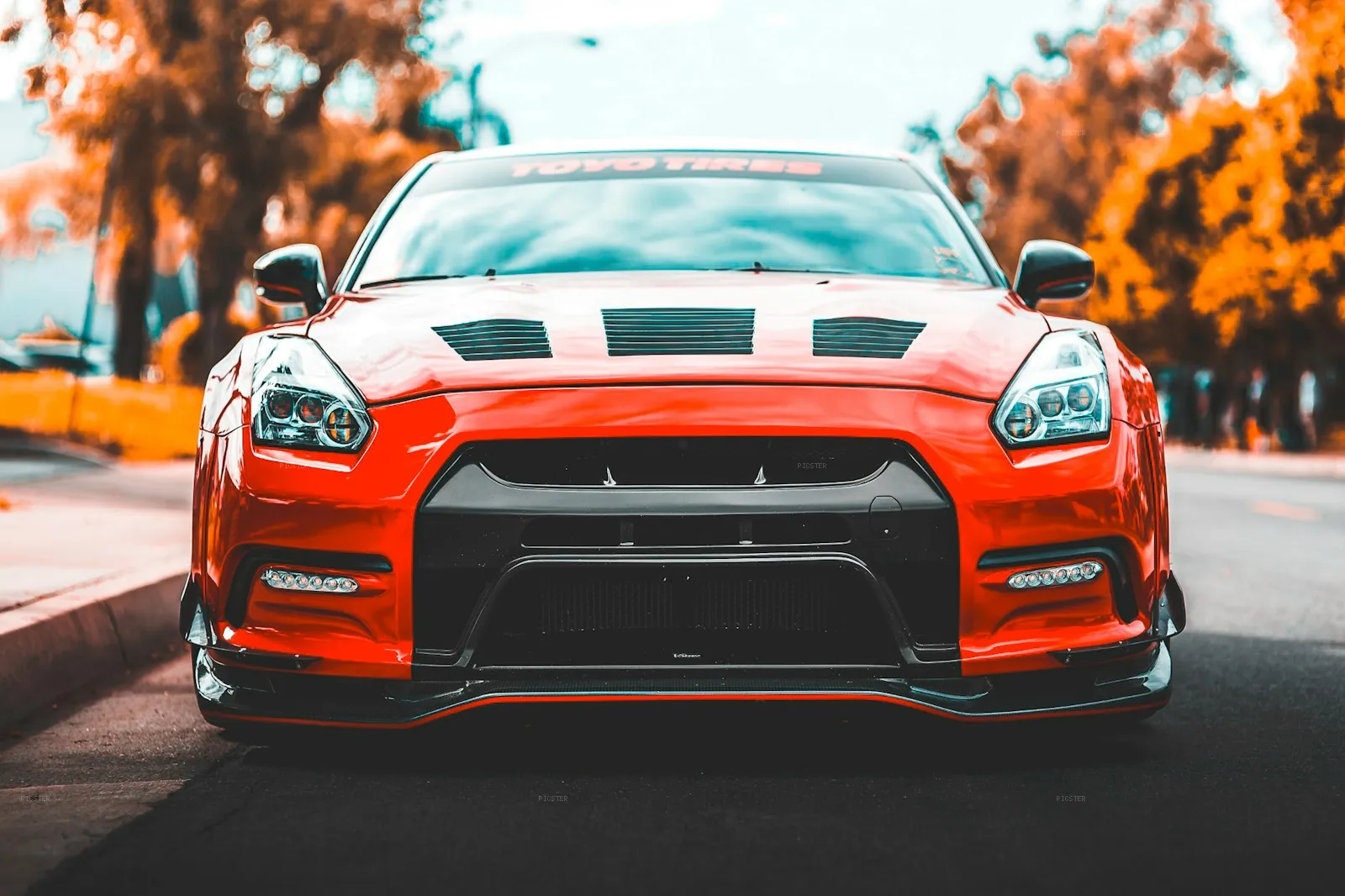 Vermillion GT-R Stares Down the Street