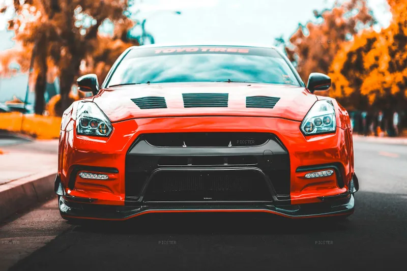 Vermillion GT-R Stares Down the Street