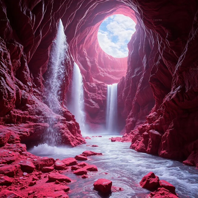 Crimson Grotto, Twin Falls Below