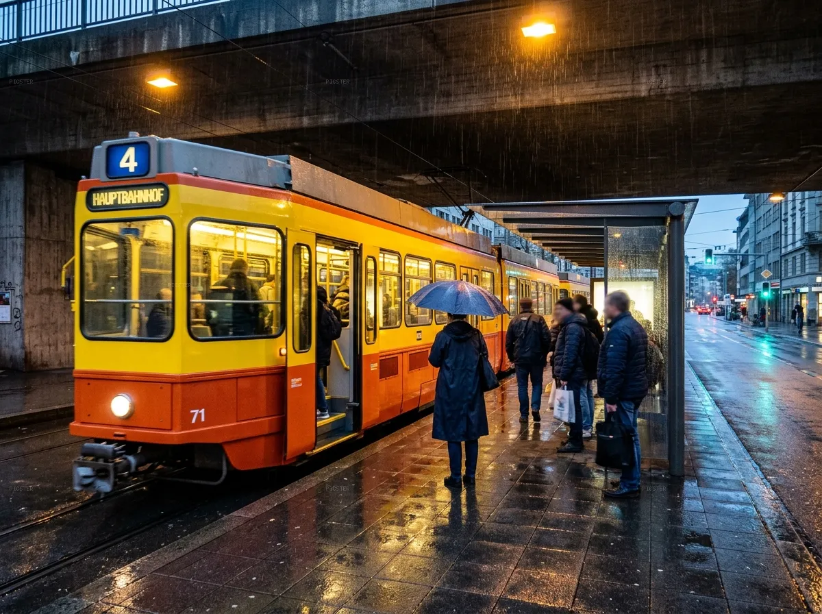 Tram Stop, Seconds Before Green