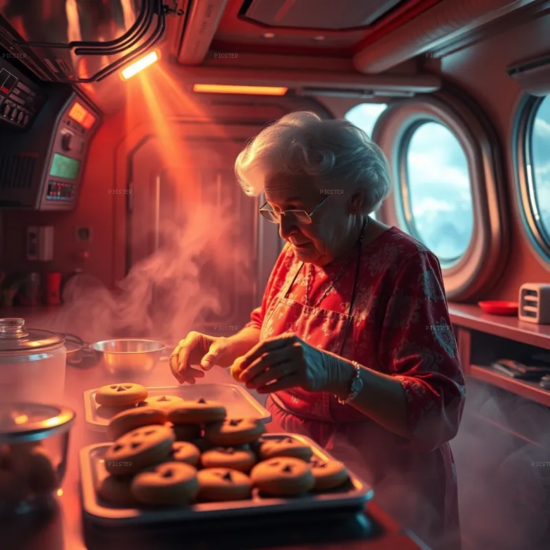 Grandmother Baking Between the Stars