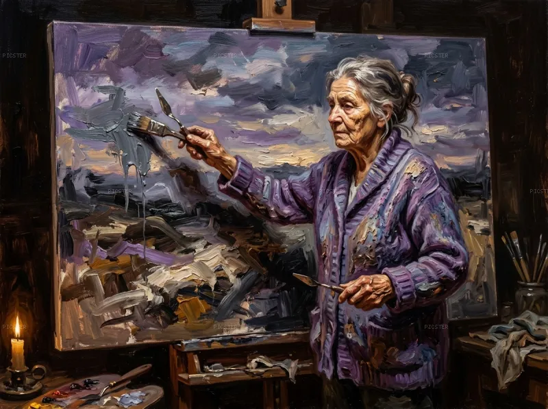 She Mixes the Sky Into Herself