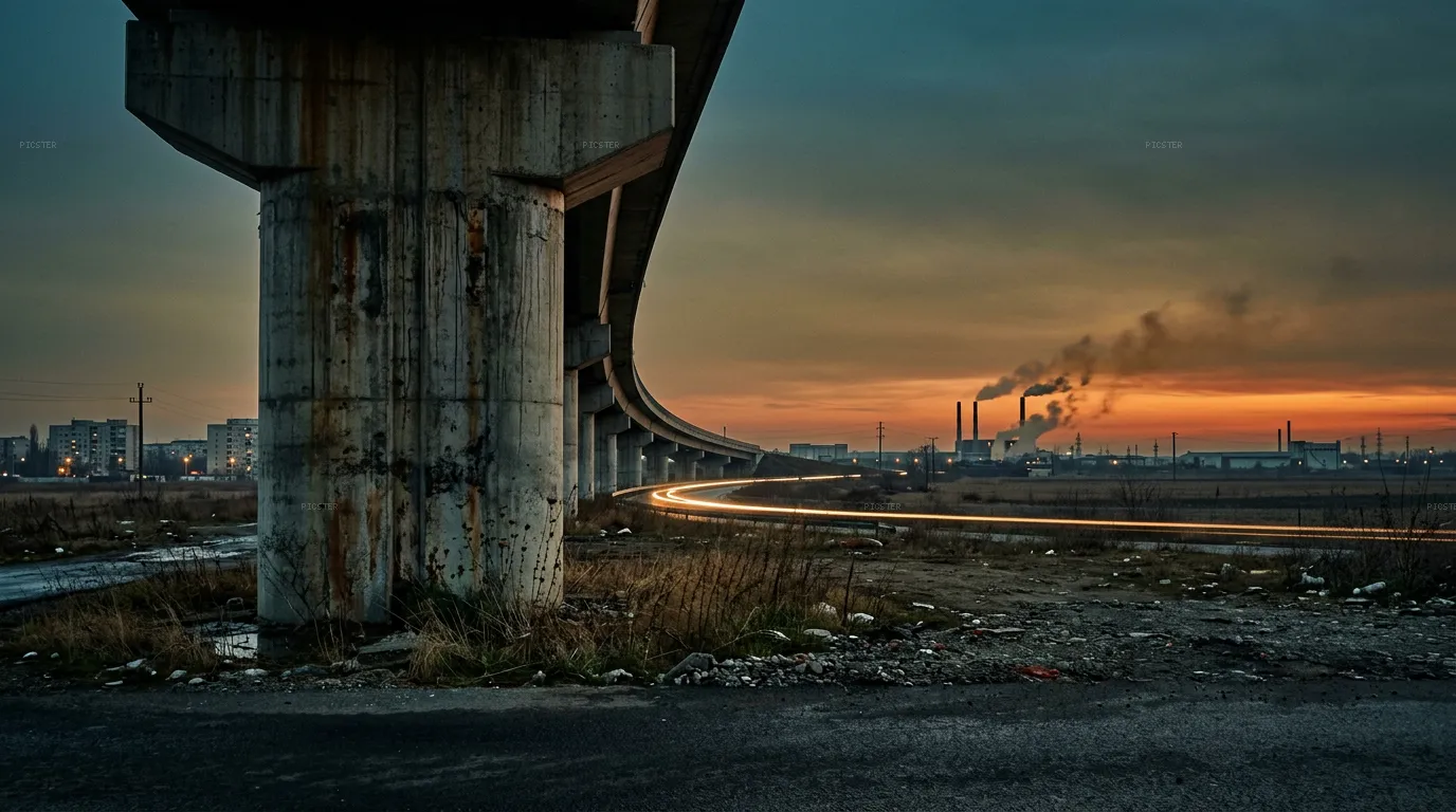 Cluj Overpass at Thermal Dusk
