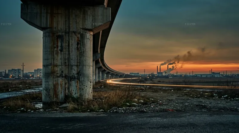Cluj Overpass at Thermal Dusk