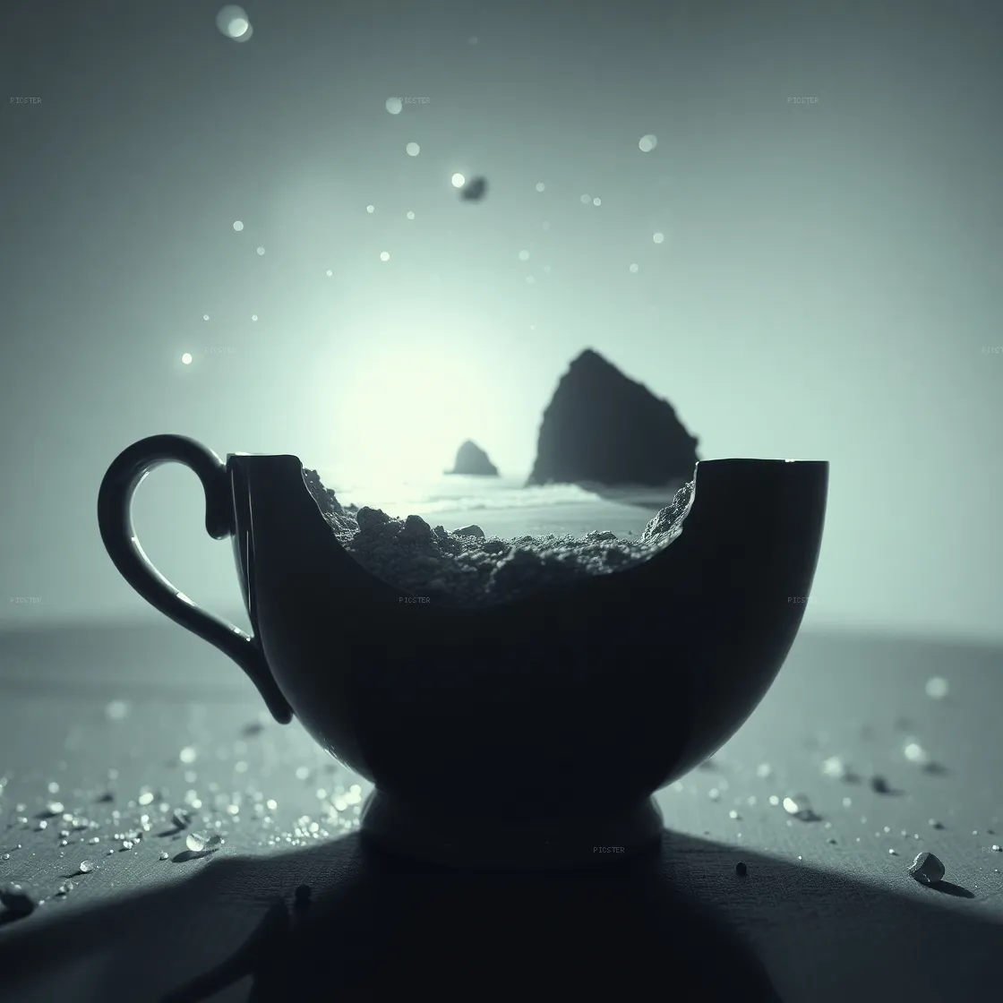 Coastline Contained in Porcelain