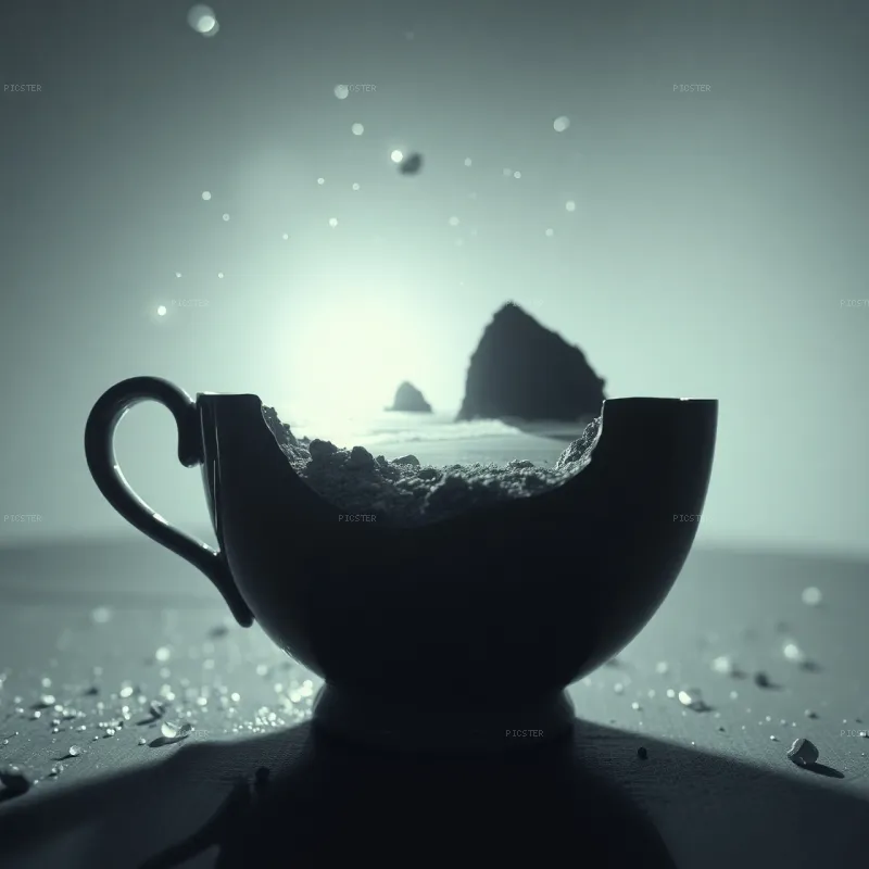 Coastline Contained in Porcelain