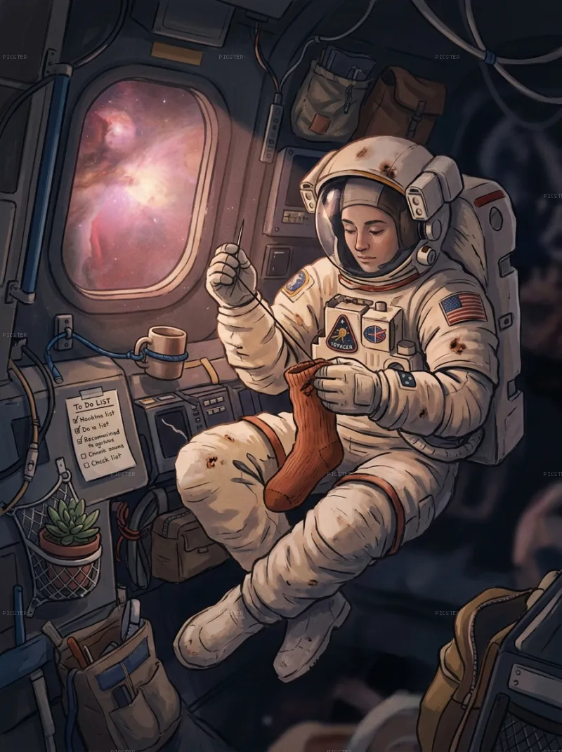 Astronaut Darning Socks by Nebula Light