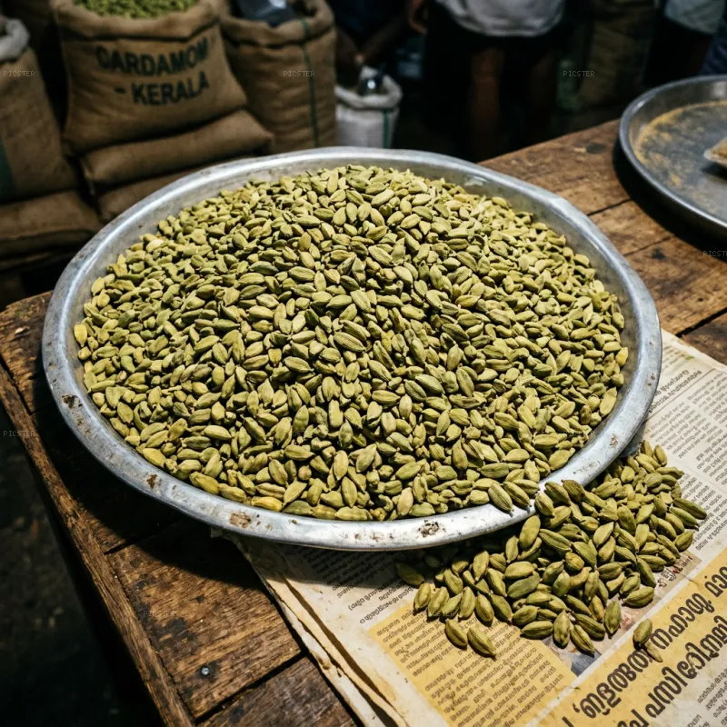 Loose Cardamom Before the Scale