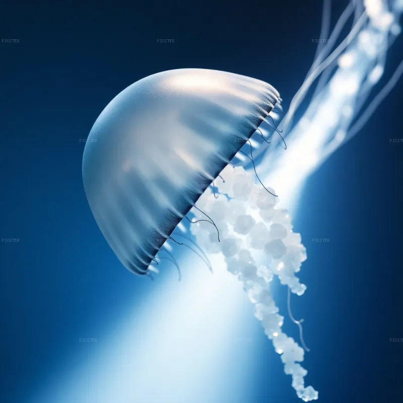 Moon Jelly Crossing a Cold Beam