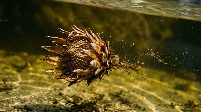 Dried Protea Drinking the Dark