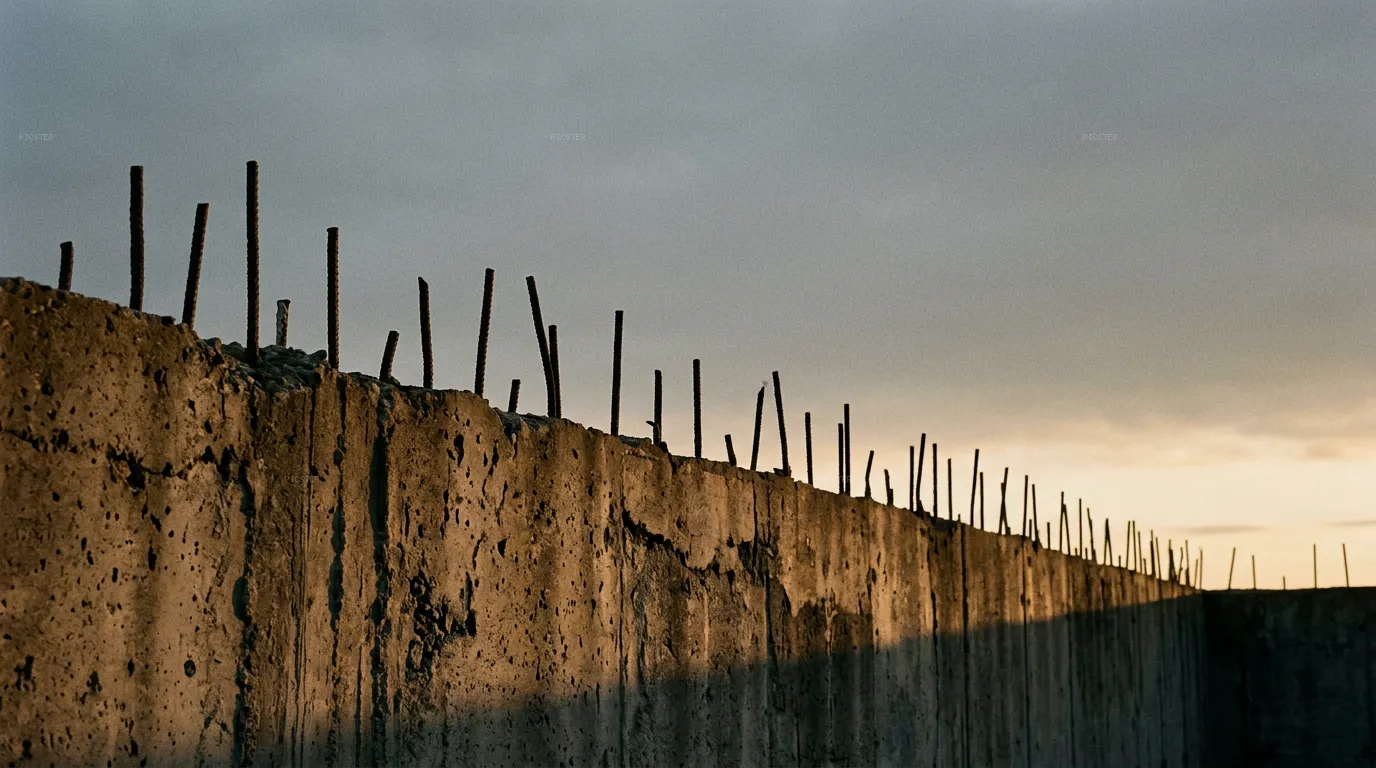 Rooftop Parapet, Dusk, Unfinished Edge